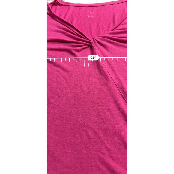 A New Day Linen V Neck Twist Short Sleeve Top Pink Women 4X - Picture 2 of 5